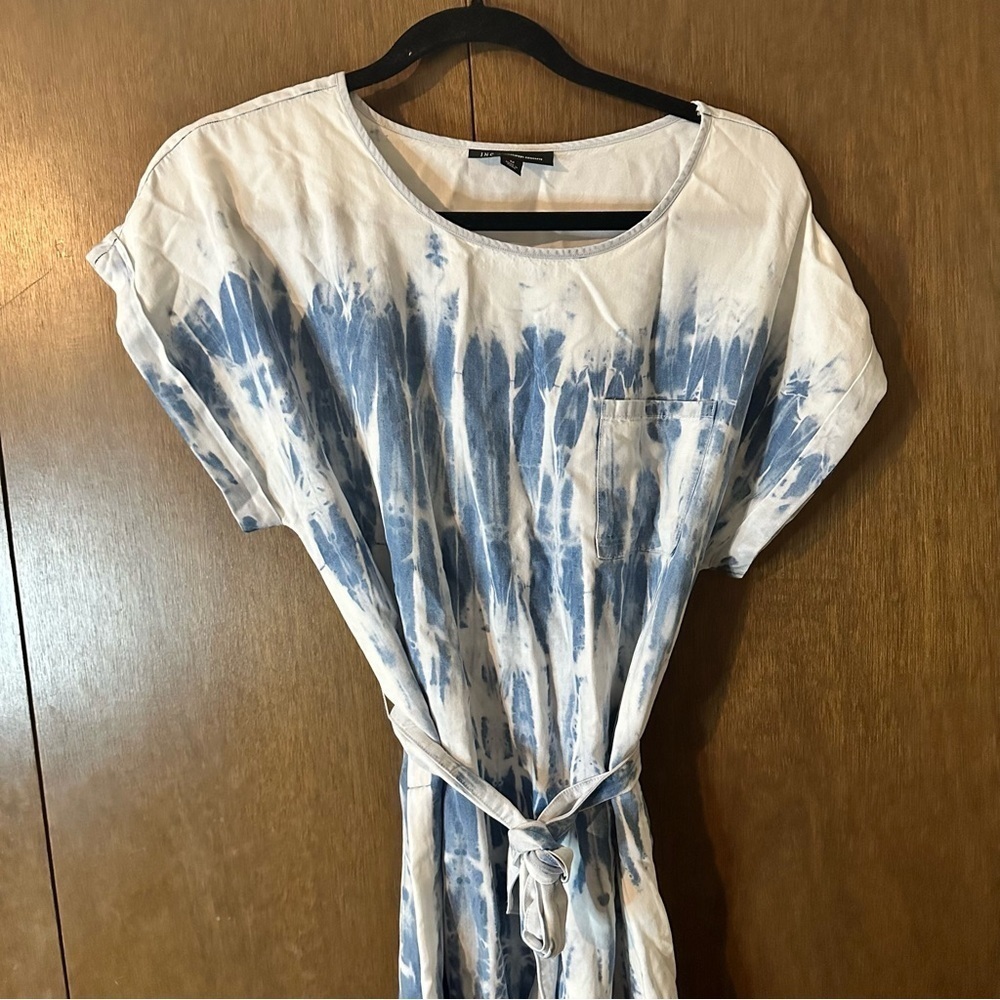 INC International Concepts Meadow 2 Indigo White Tie Dye Wash Midi Dress Sz M - Picture 3 of 11